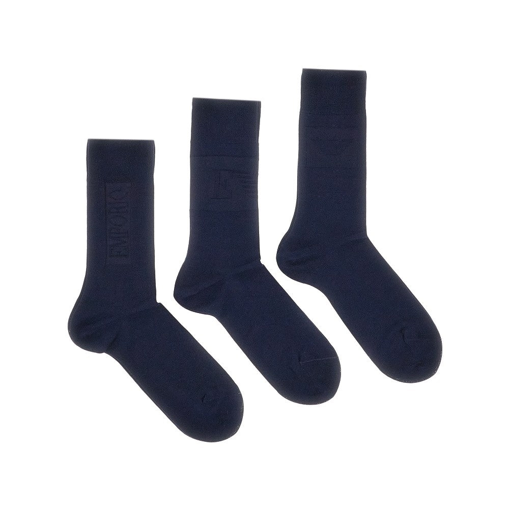 3-pack jacquard cotton-blend socks