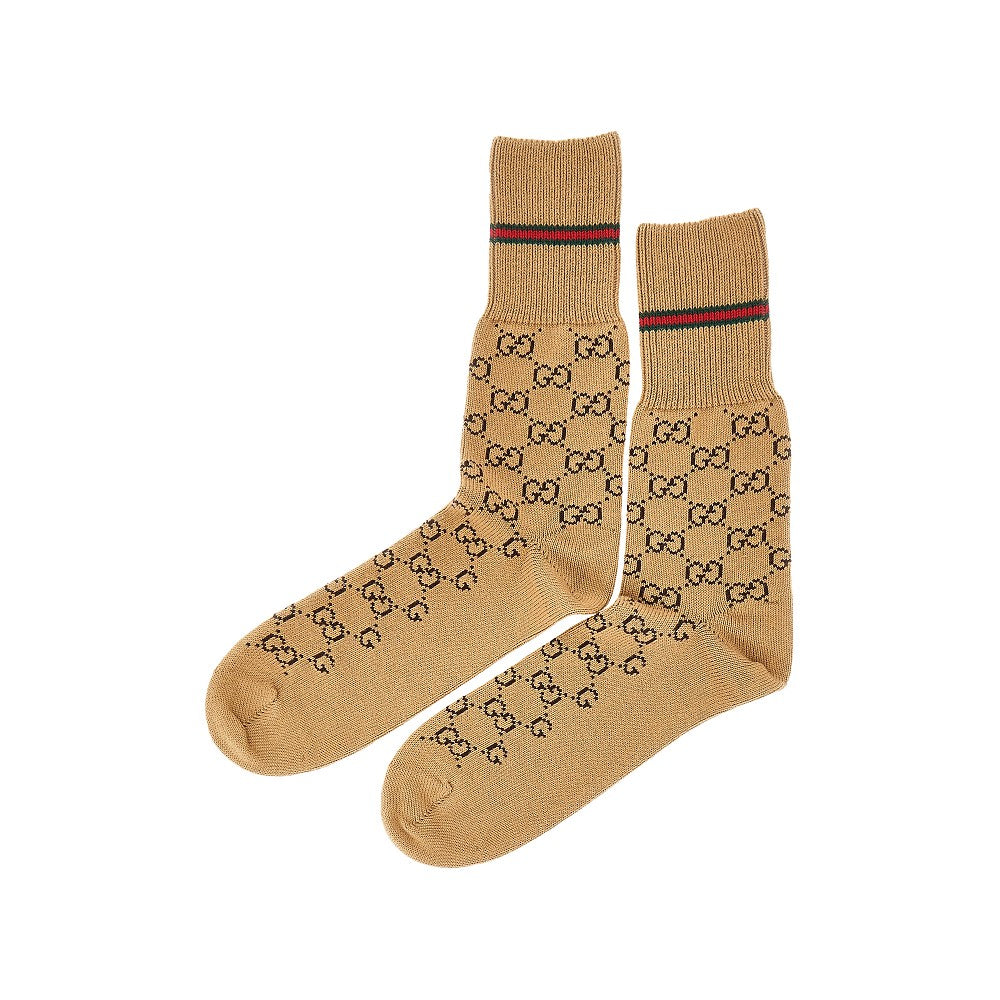 Cotton-blend socks with GG motif