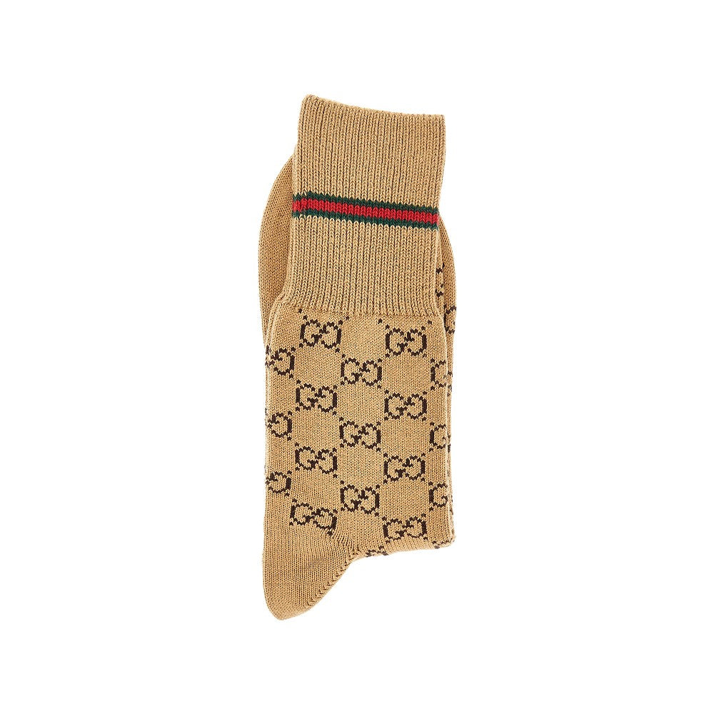 Cotton-blend socks with GG motif