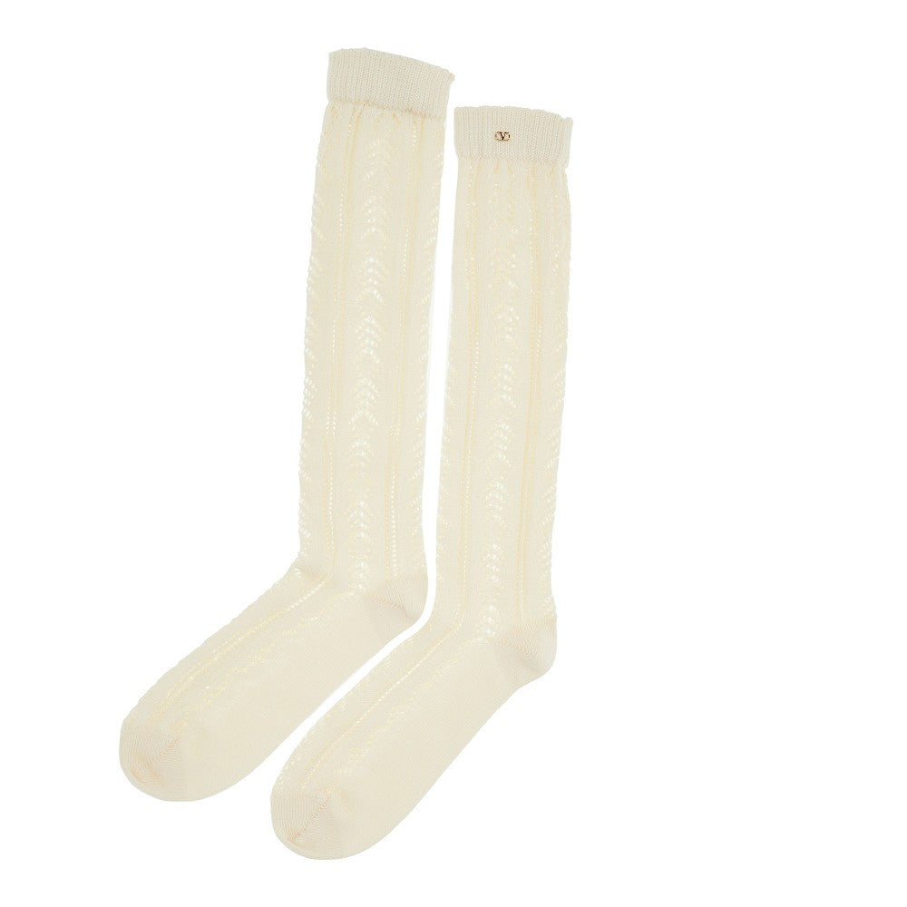 Openworked cotton socks