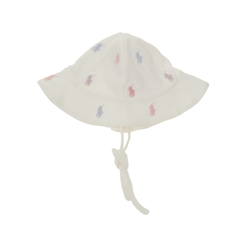 Cappellino in cotone con motivo logo ricamato