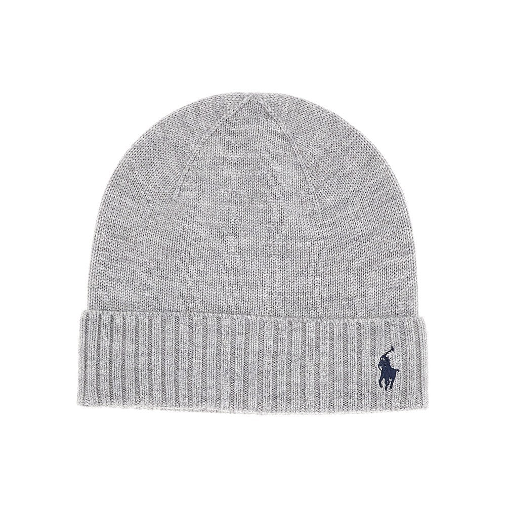 Beanie in lana con logo ricamato