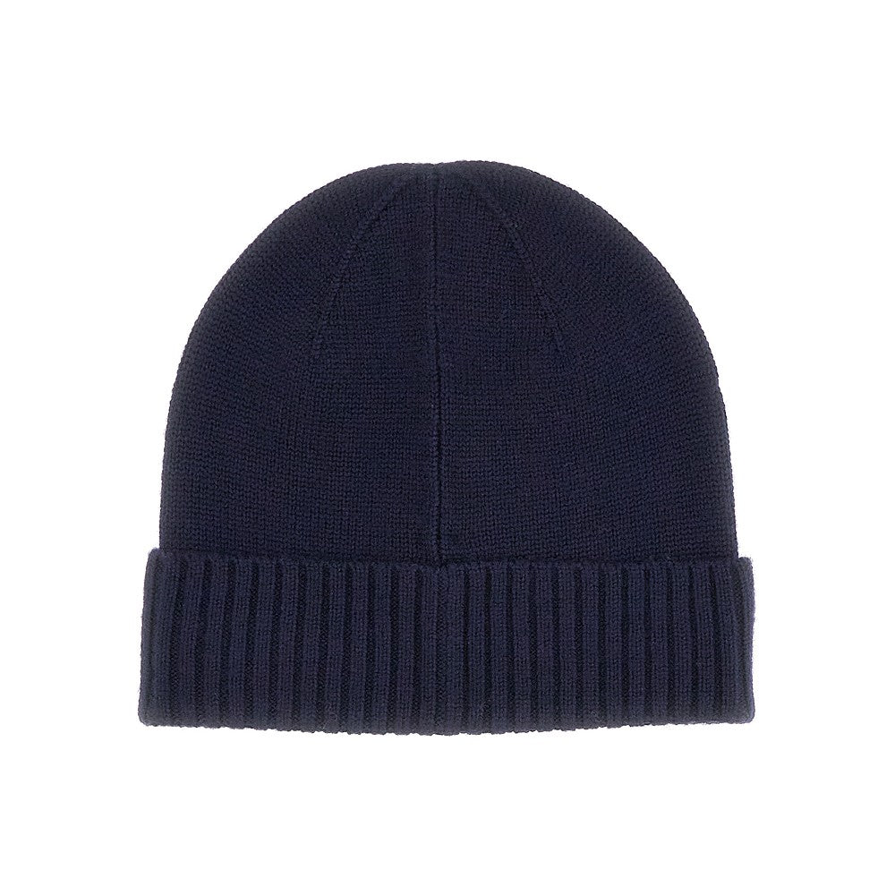 Wool beanie with logo embroidery