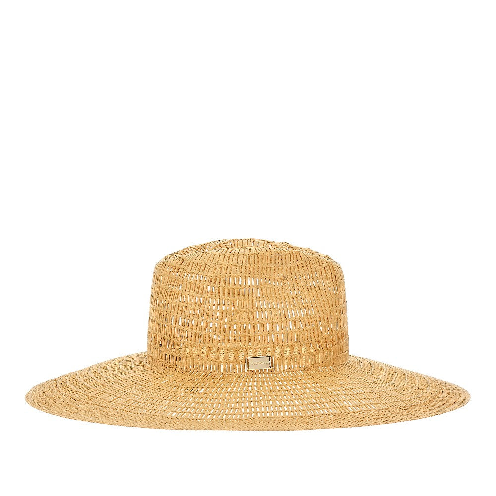 Cappello a tesa larga in papier intrecciato