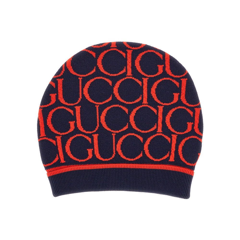 Jacquard wool beanie hat