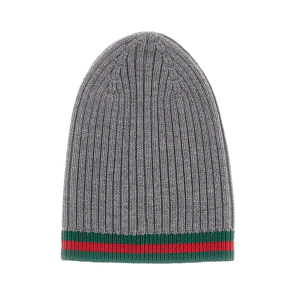 Beanie in lana con motivo Web