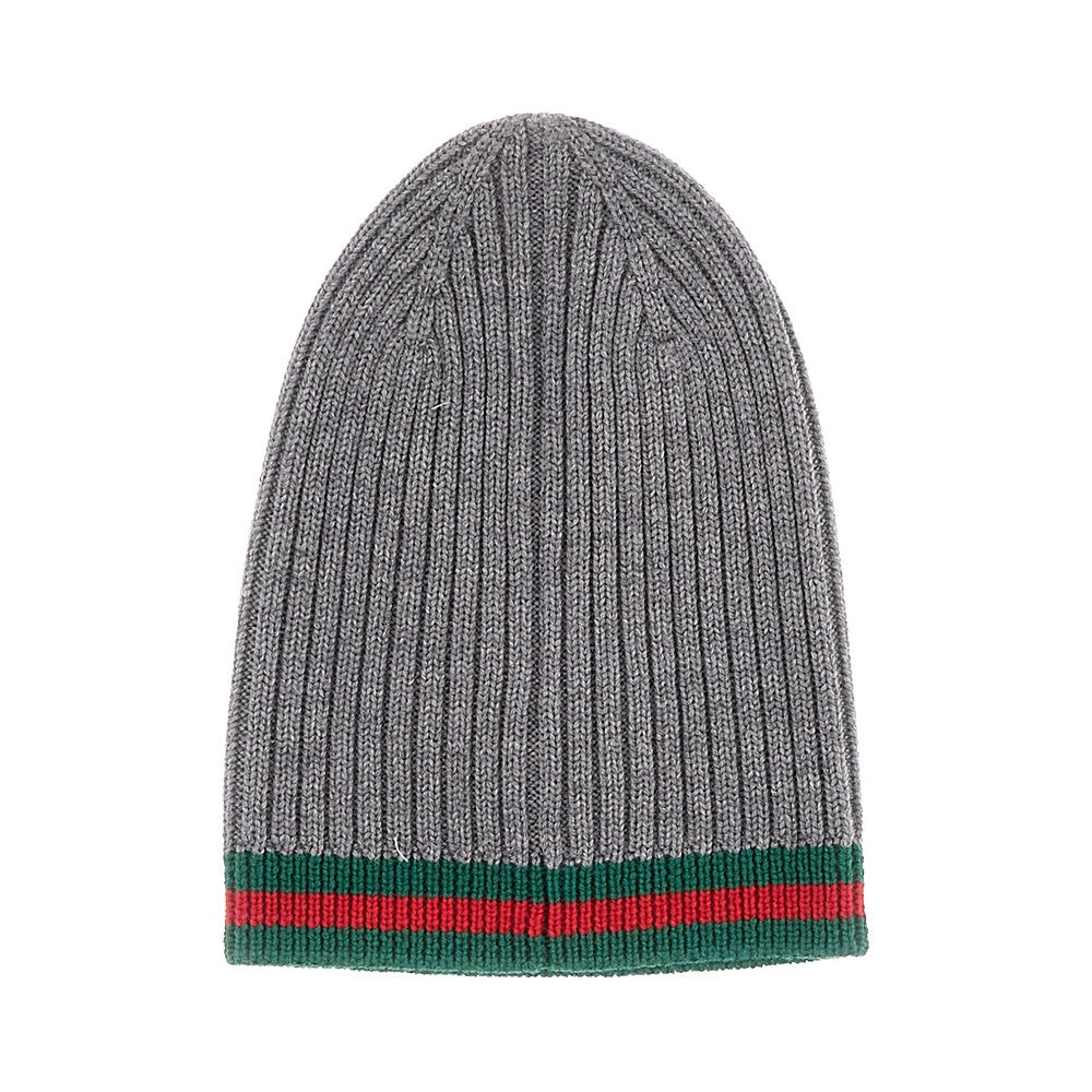 Beanie in lana con motivo Web