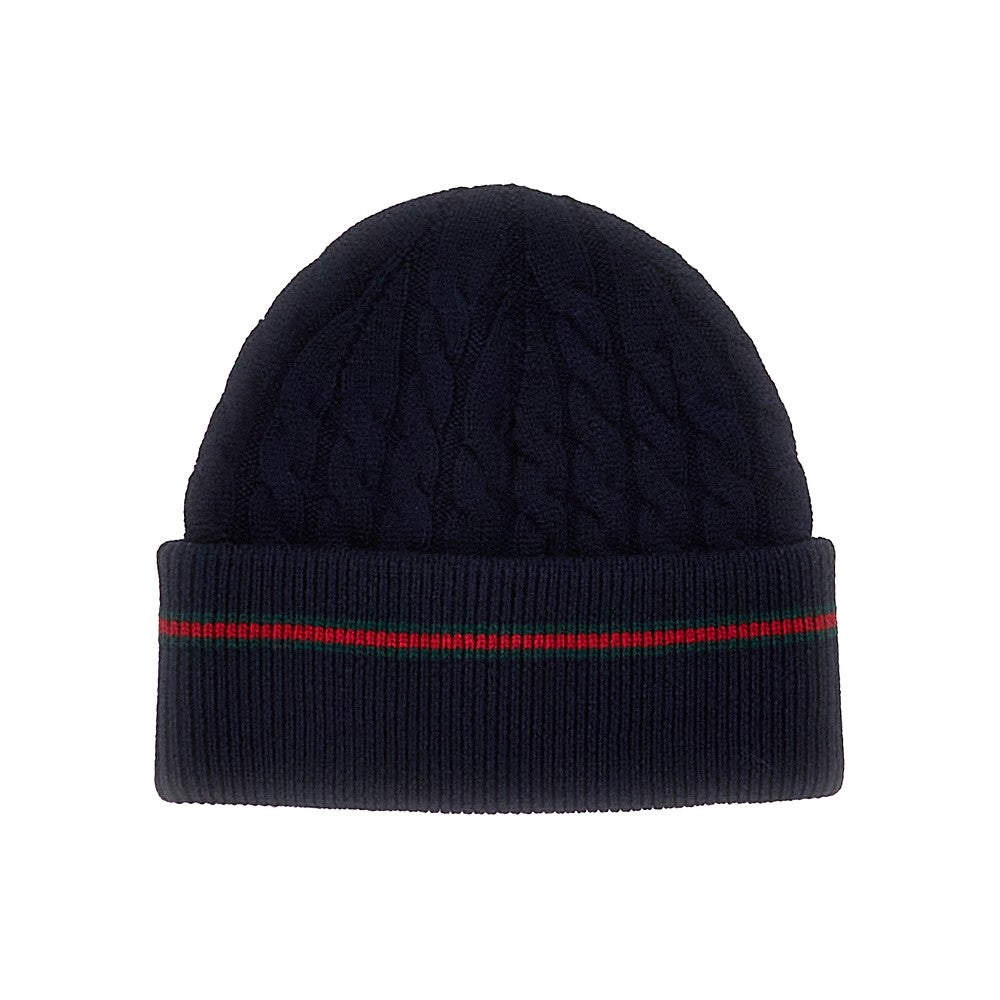 Beanie in lana con dettaglio Web