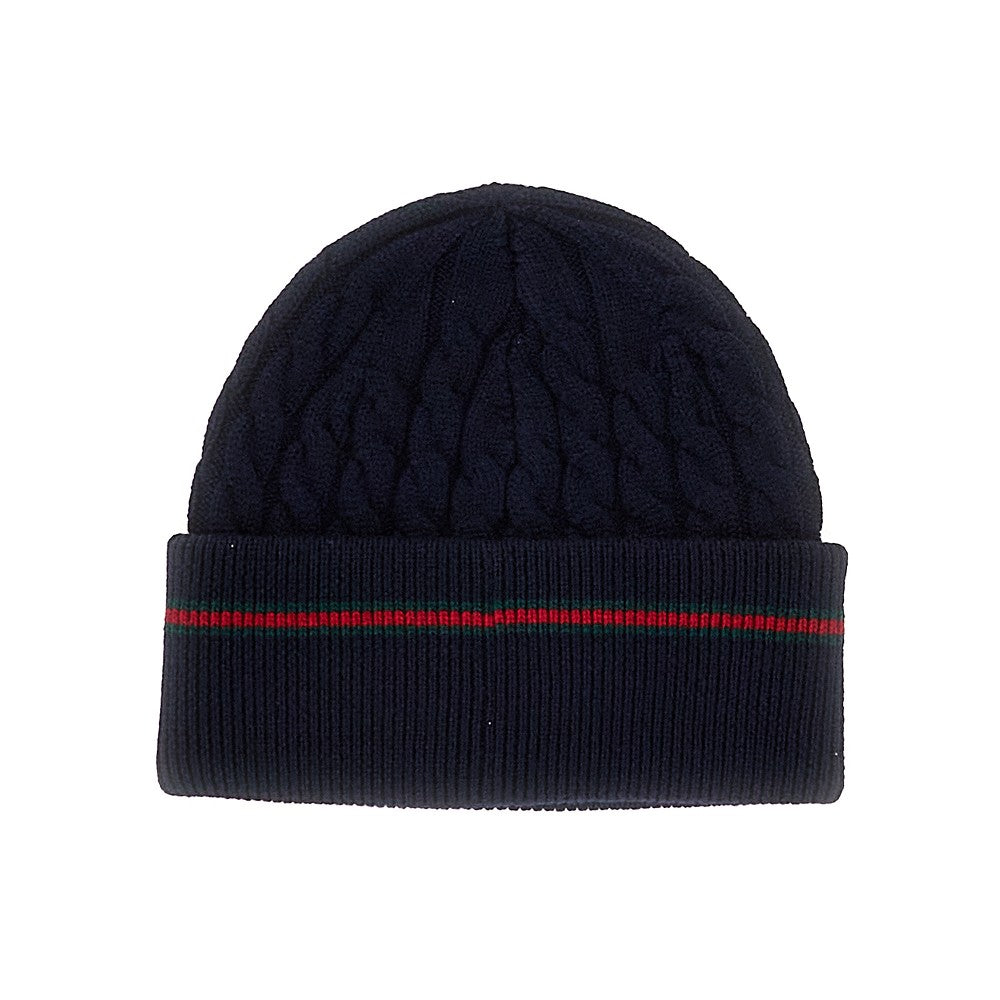 Beanie in lana con dettaglio Web