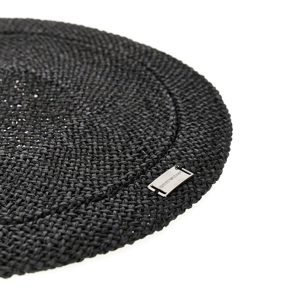Woven rafia effect hat