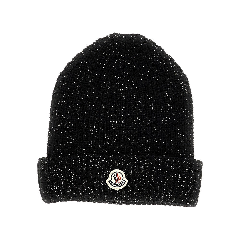 Lurex double knitting beanie hat
