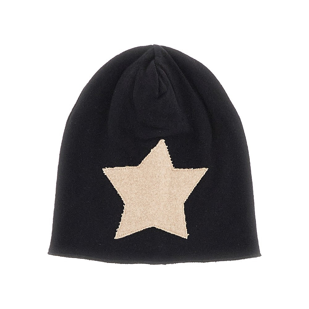 Beanie in misto cotone con patch stella