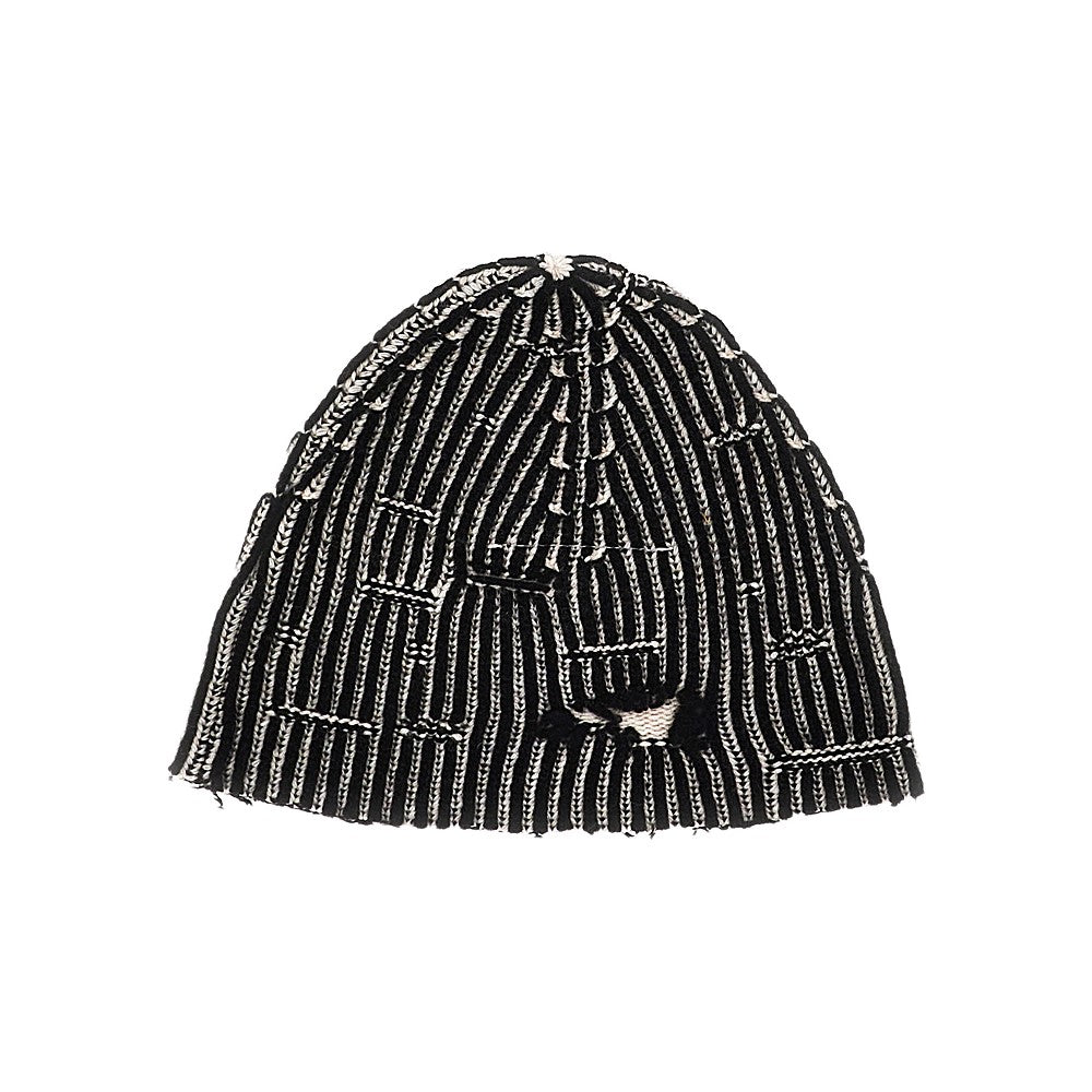 Beanie in lana effetto sdrucito