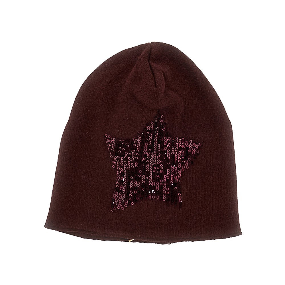 Beanie in misto cotone con paillette