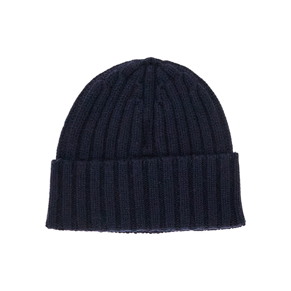 Wool-blend beanie hat with logo embroidery