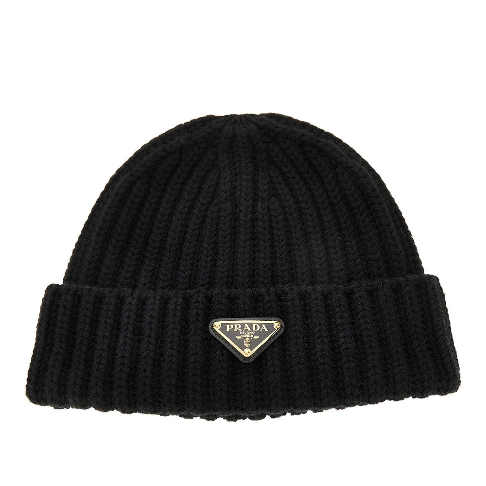 Beanie in maglia con logo triangolo