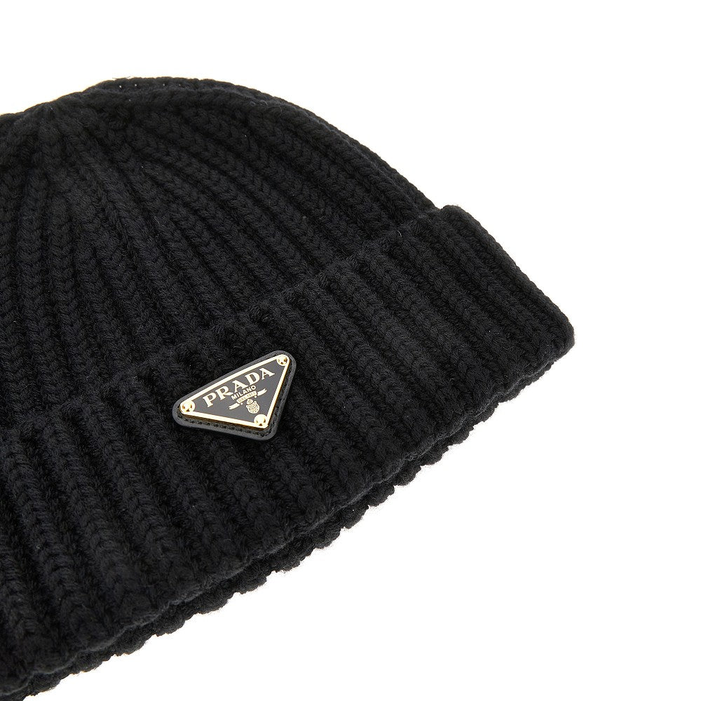 Beanie in maglia con logo triangolo