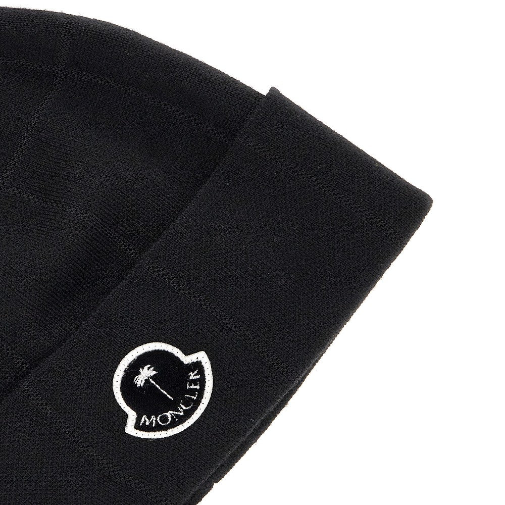 Beanie in misto lana con patch logo