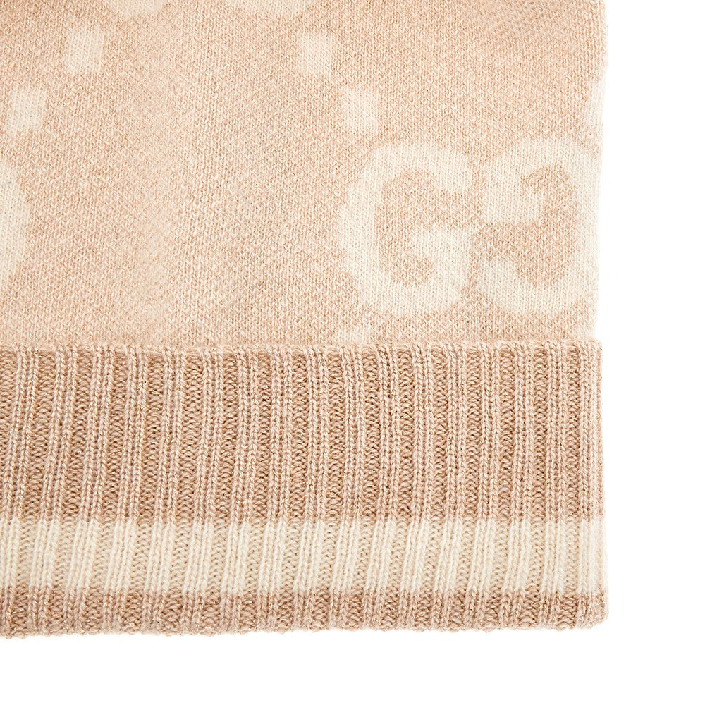 GG lurex cashmere beanie hat