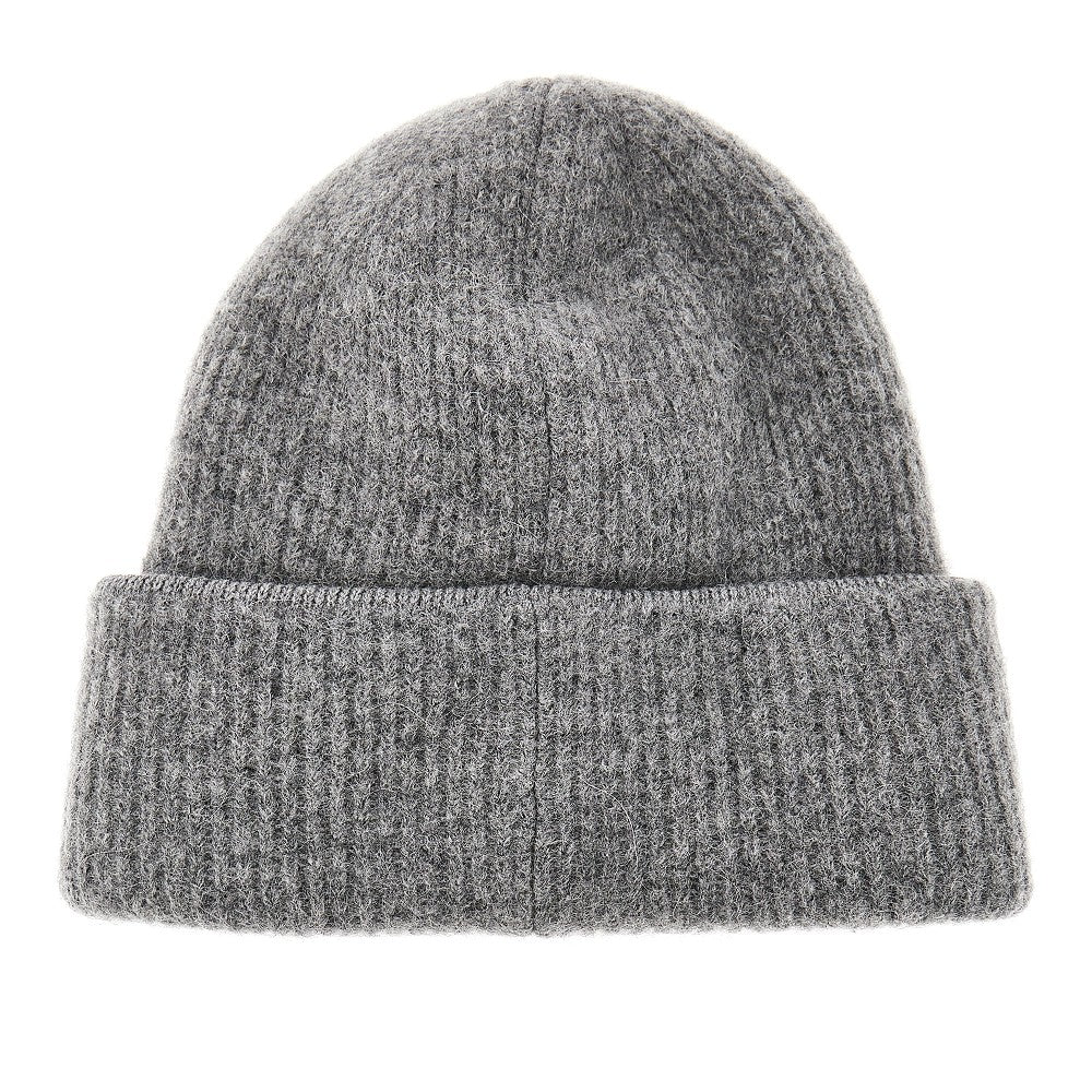 Knitted beanie hat with gros-grain logo