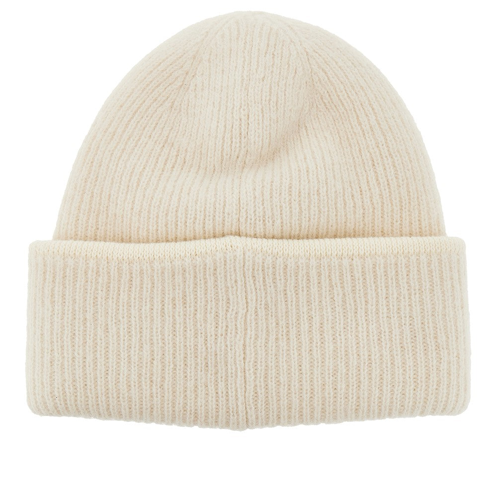 Beanie in maglia con logo in gros-grain