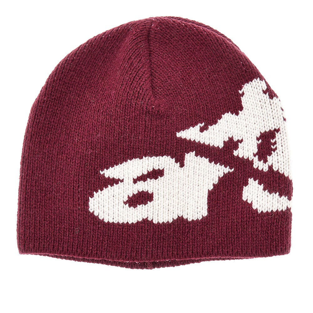 Beanie in maglia con logo jacquard