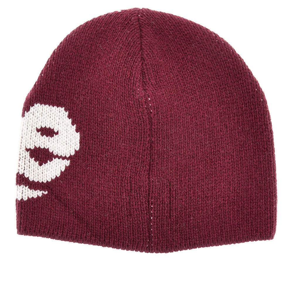 Beanie in maglia con logo jacquard
