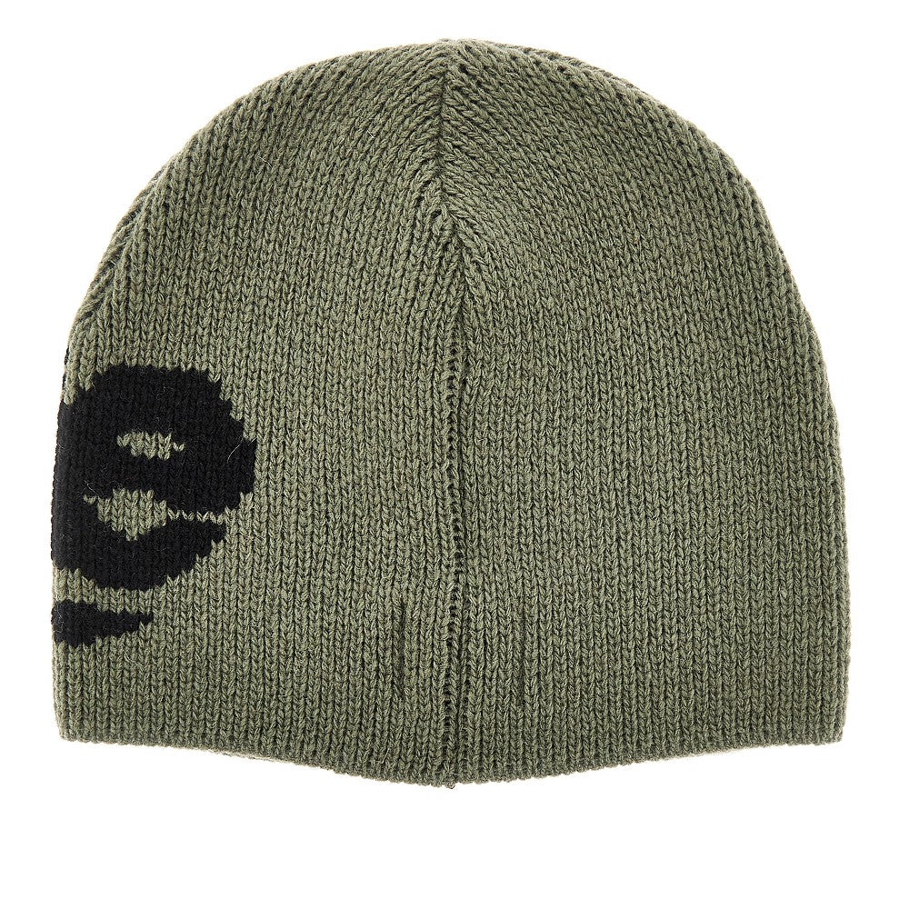 Beanie in maglia con logo jacquard