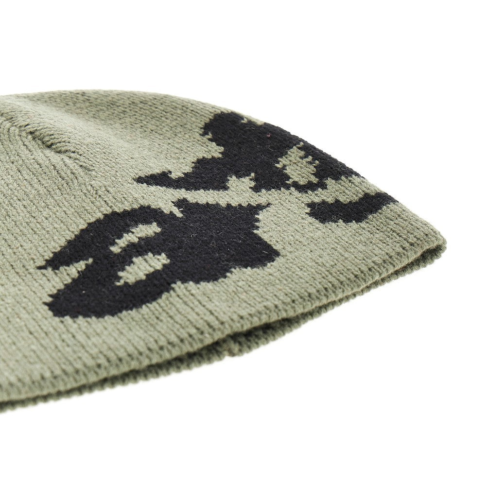 Beanie in maglia con logo jacquard