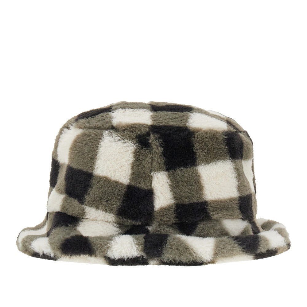 Cappello bucket in finta pelliccia