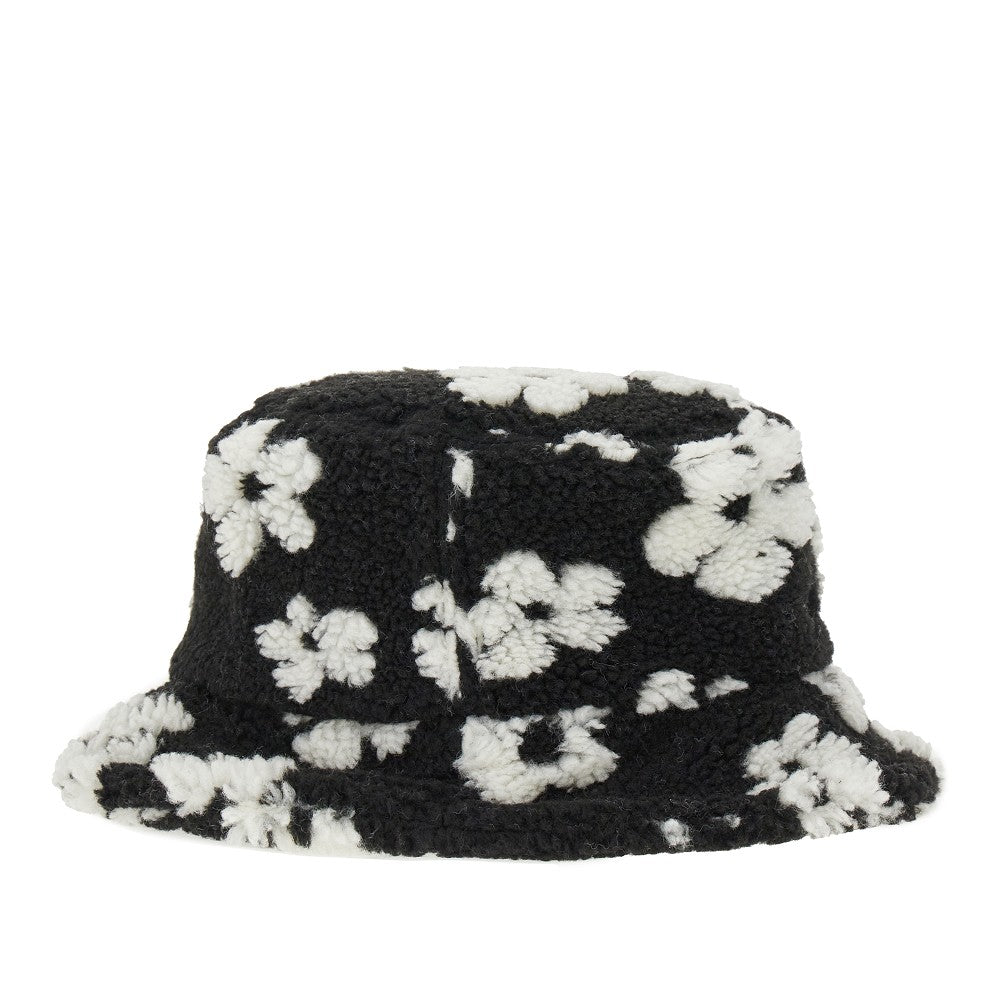 Cappello bucket in pile floreale