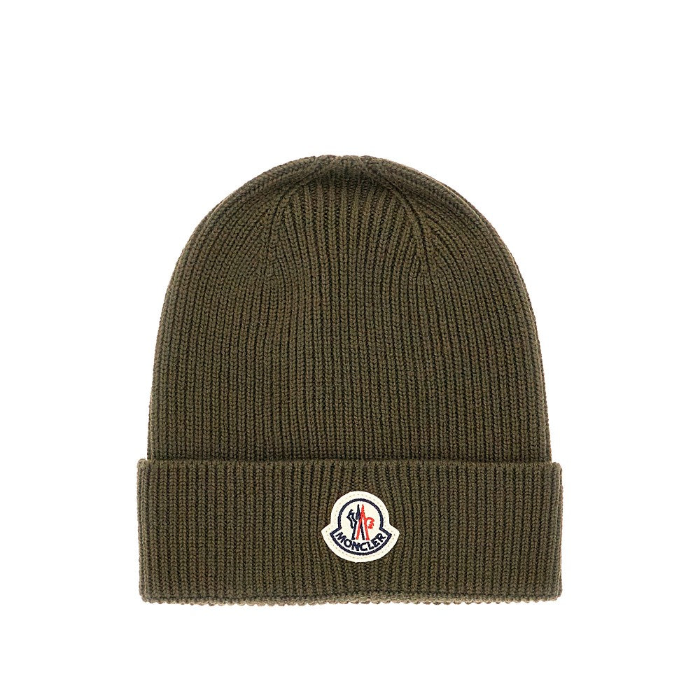 Beanie in lana con patch logo