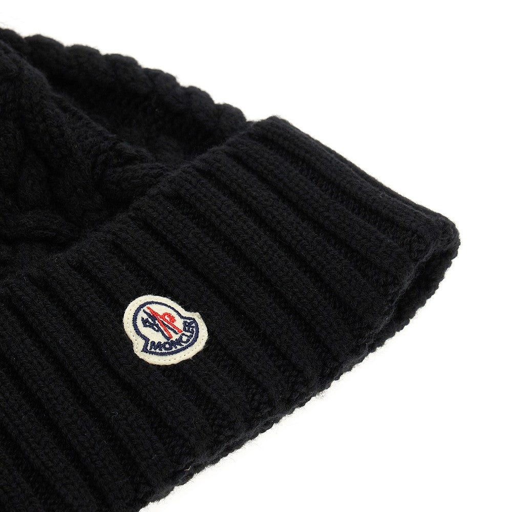 Beanie in lana e cachemire con pompon