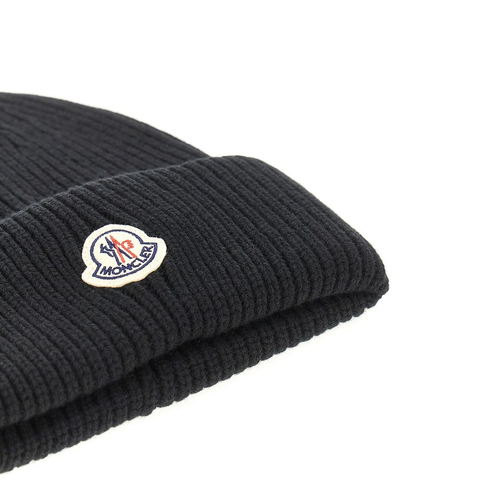 Wool and cashmere tricot beanie hat