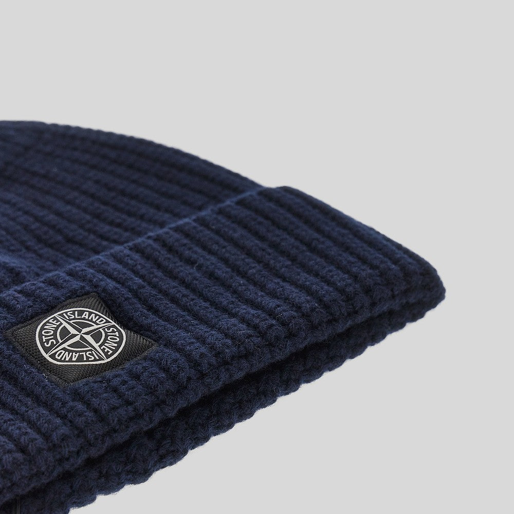 Beanie in lana con patch logo