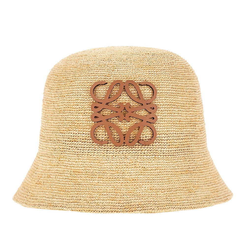 Cappello bucket in rafia con Anagram