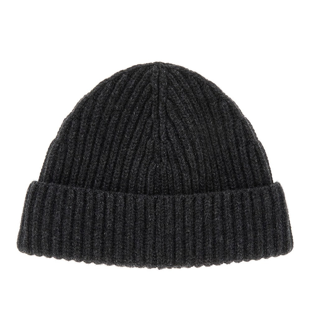 Ribbed cashmere beanie hat