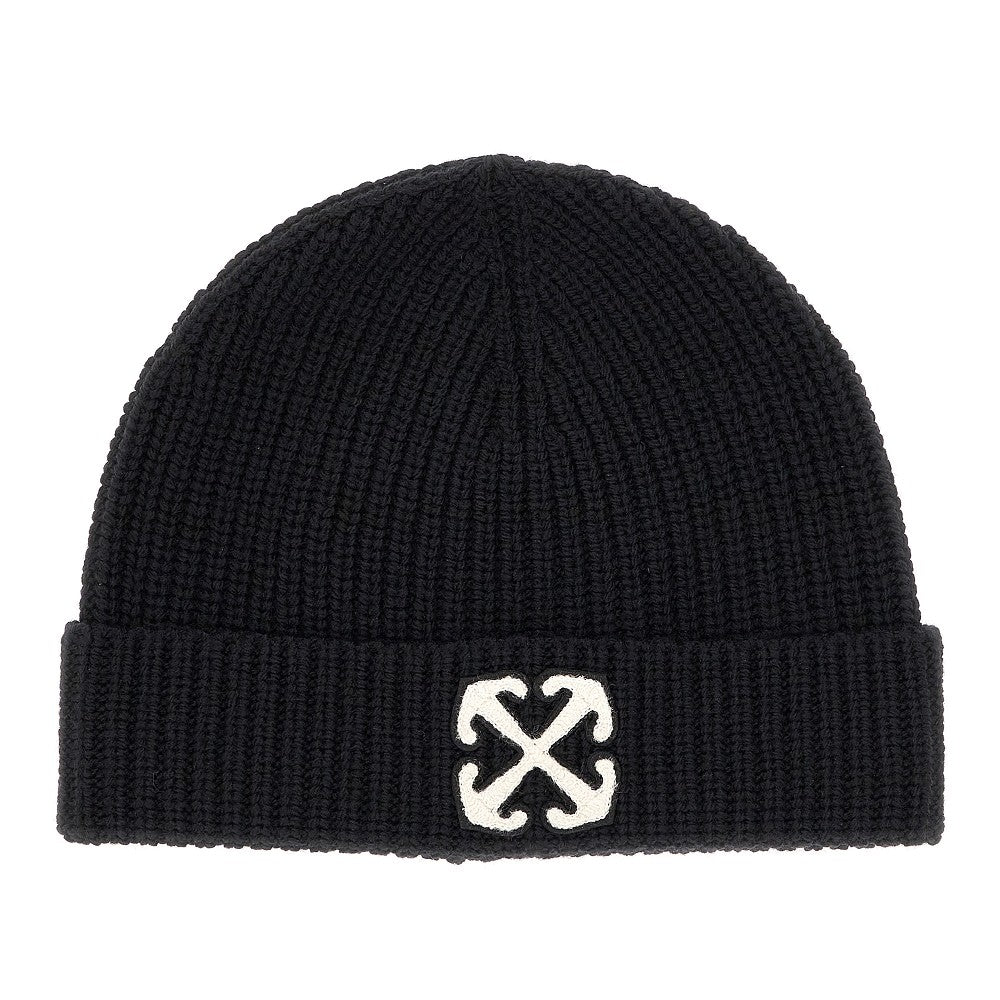 Beanie in lana con patch 'Arrow'