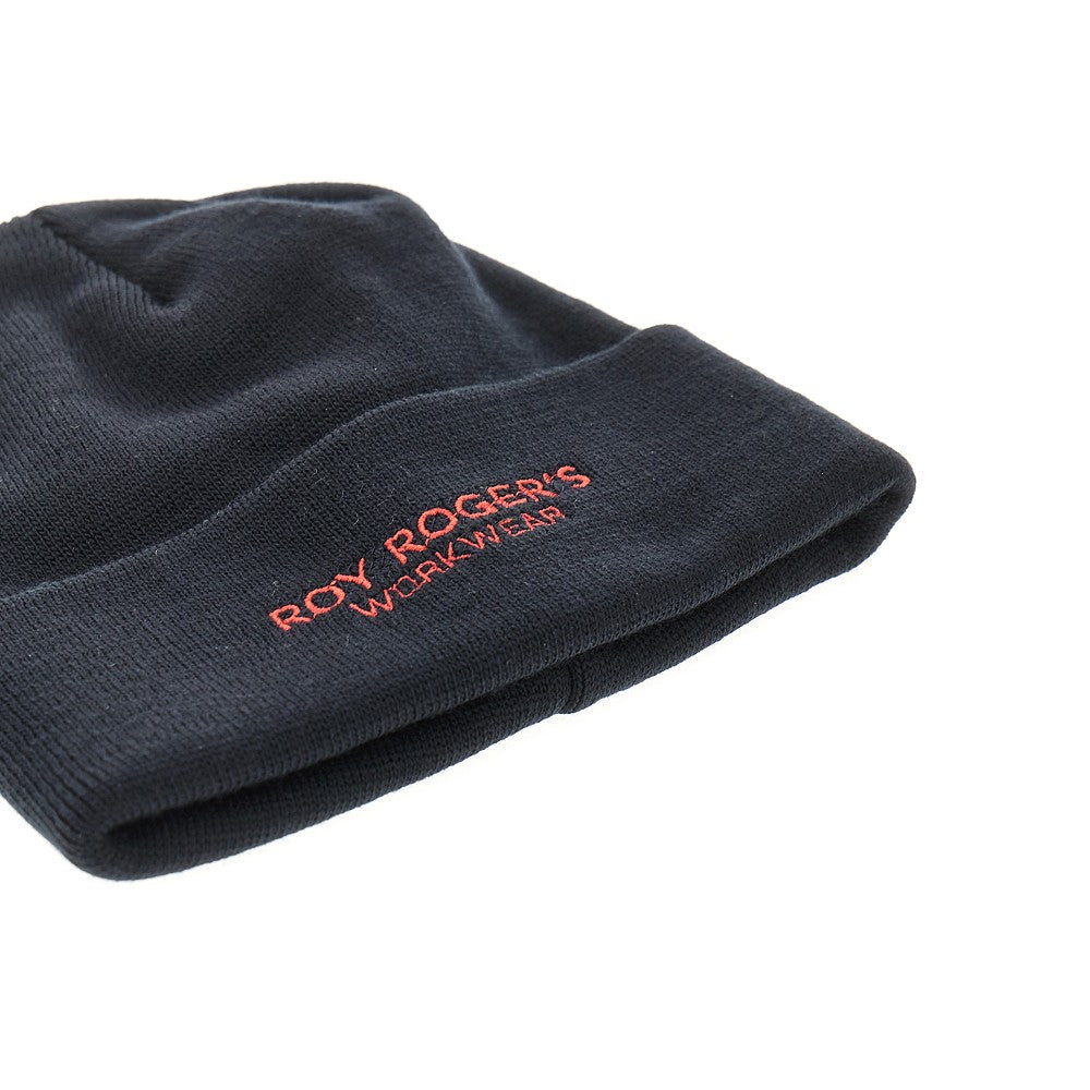 Knitted beanie hat with logo embroidery