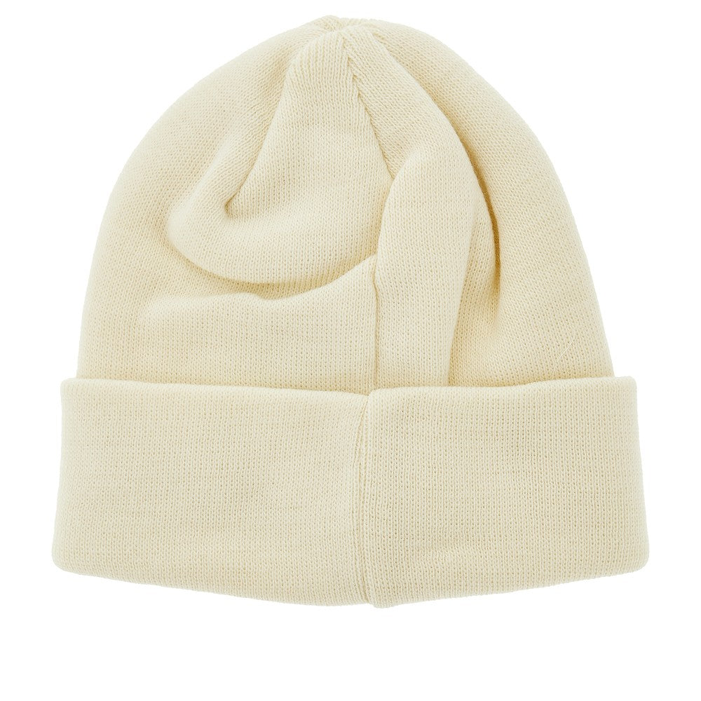 Knitted beanie hat with logo embroidery