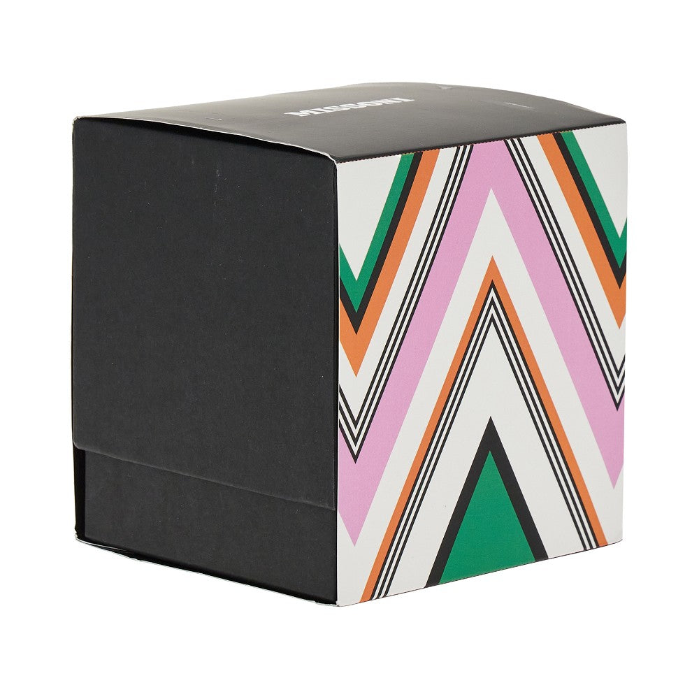 Chevron print glass scented candle