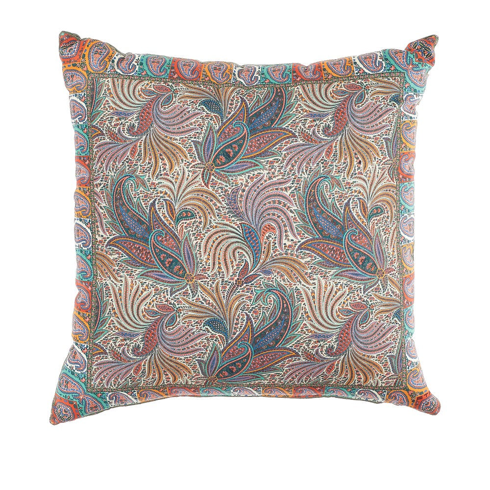 Paisley print satin cushion
