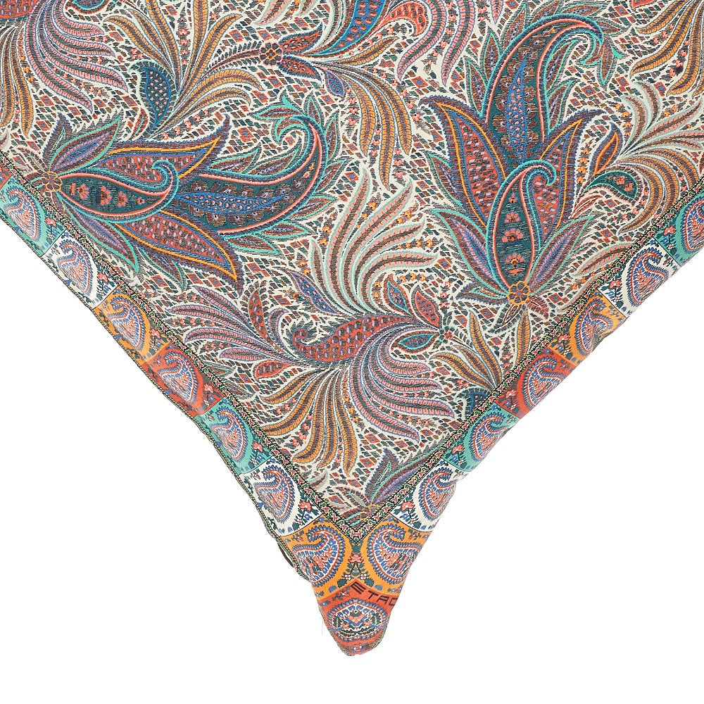 Paisley print satin cushion