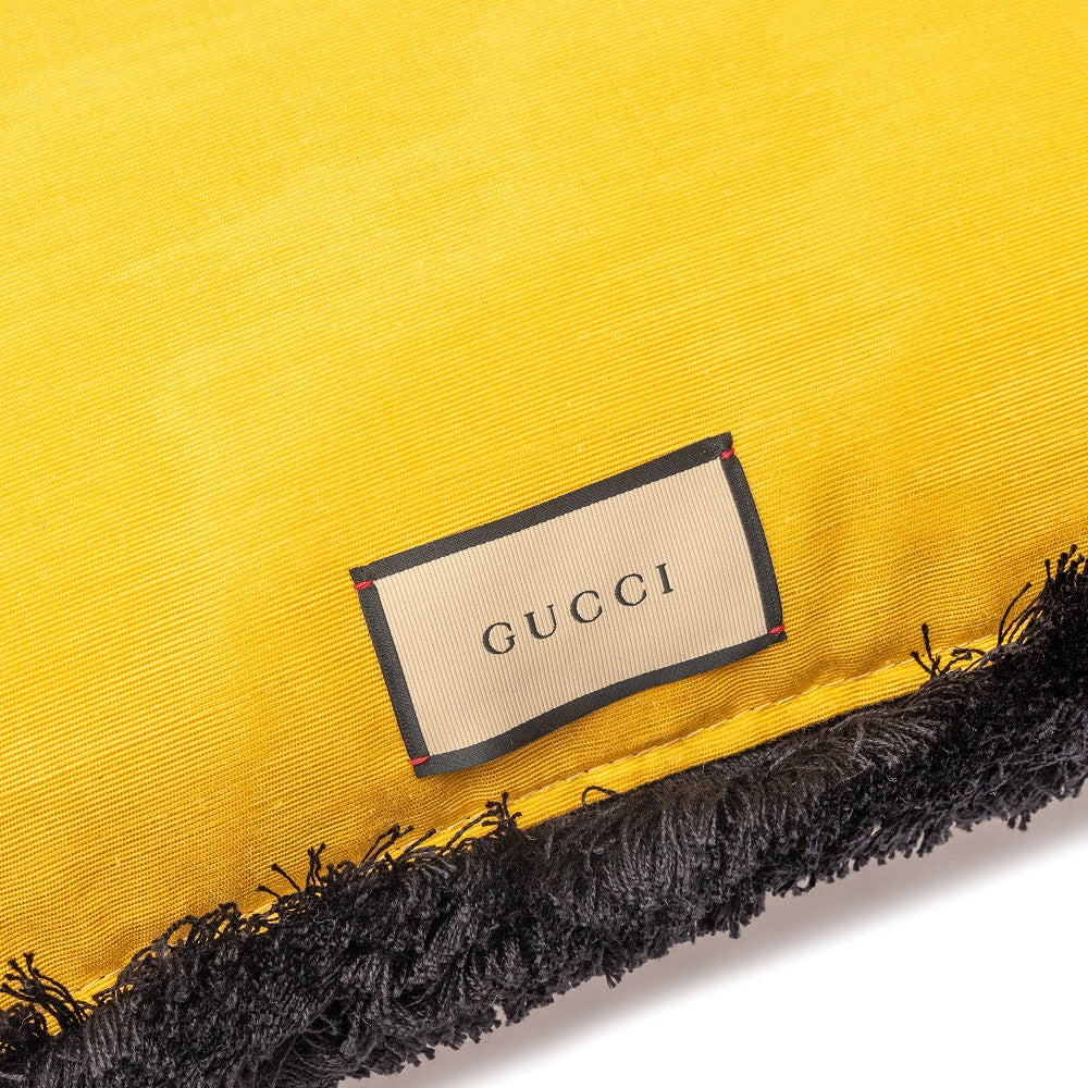 Cuscino beige con pattern logo GG