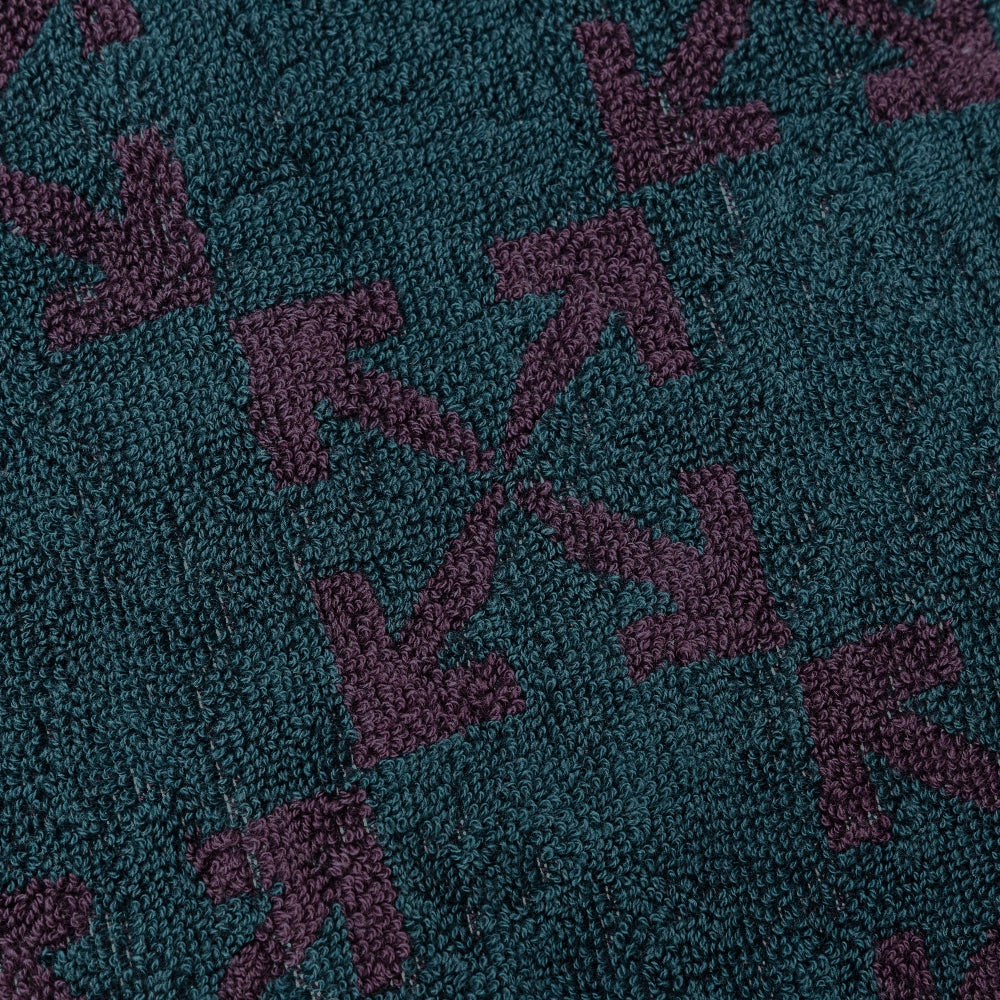 Asciugamano verde petrolio con logo
