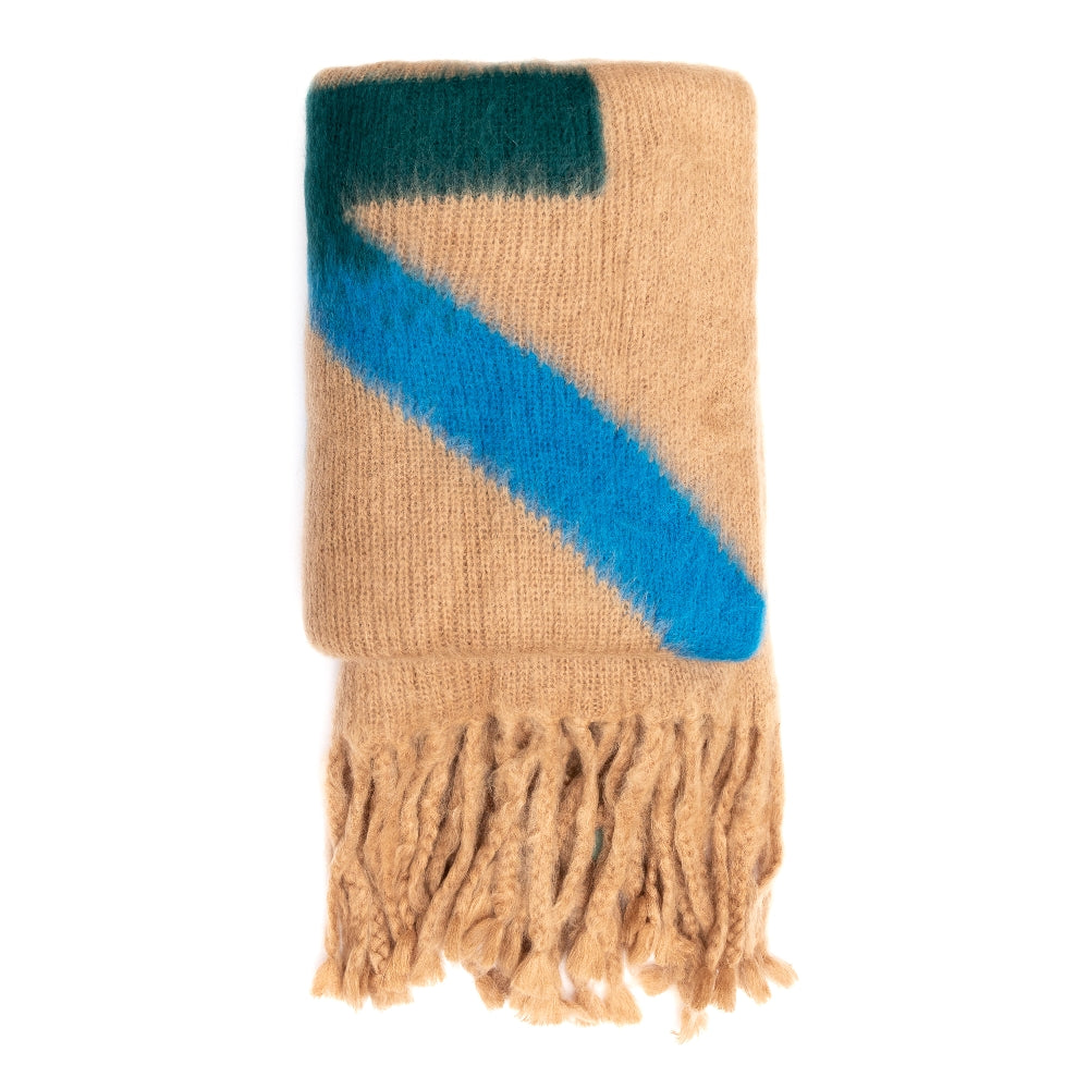 Coperta beige con stampa Arrows