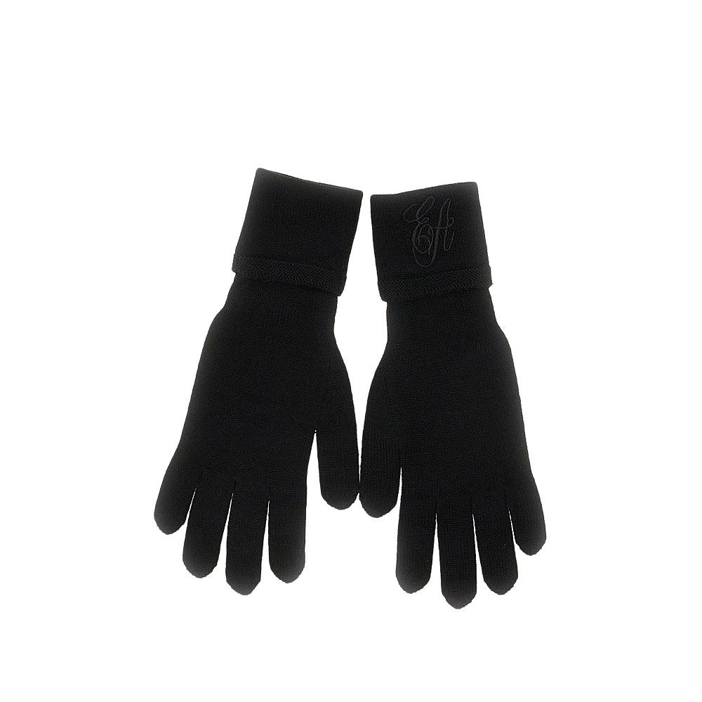 Wool gloves with logo embroidery