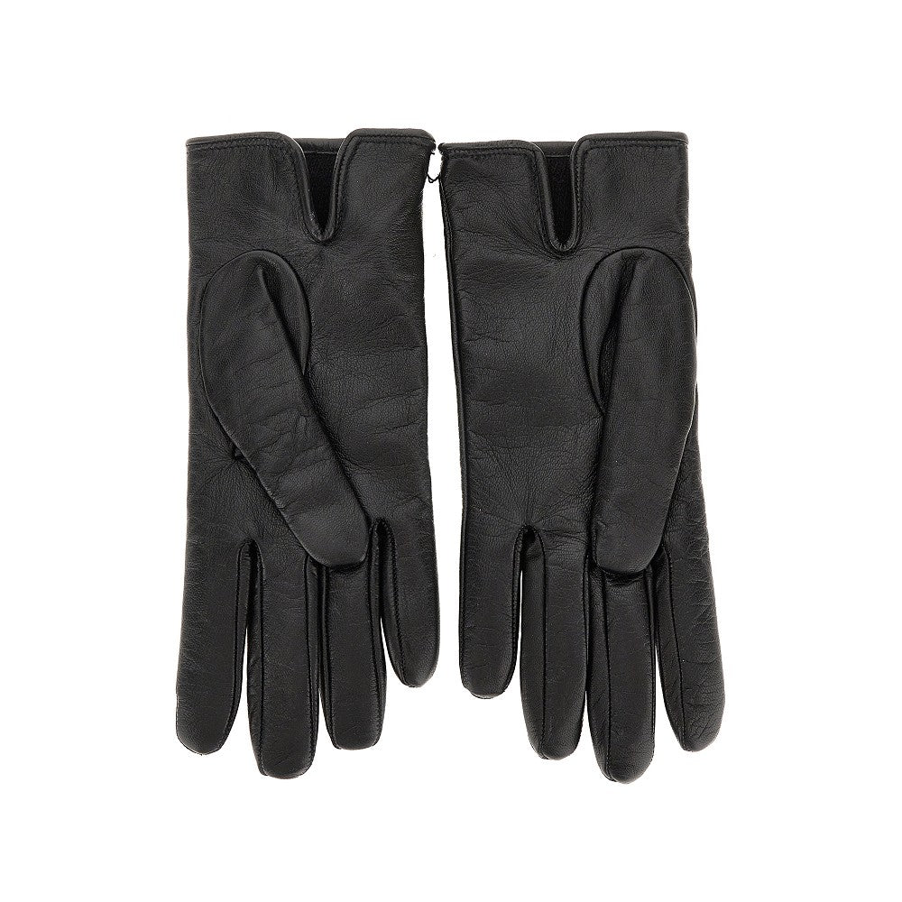 Leather gloves with logo