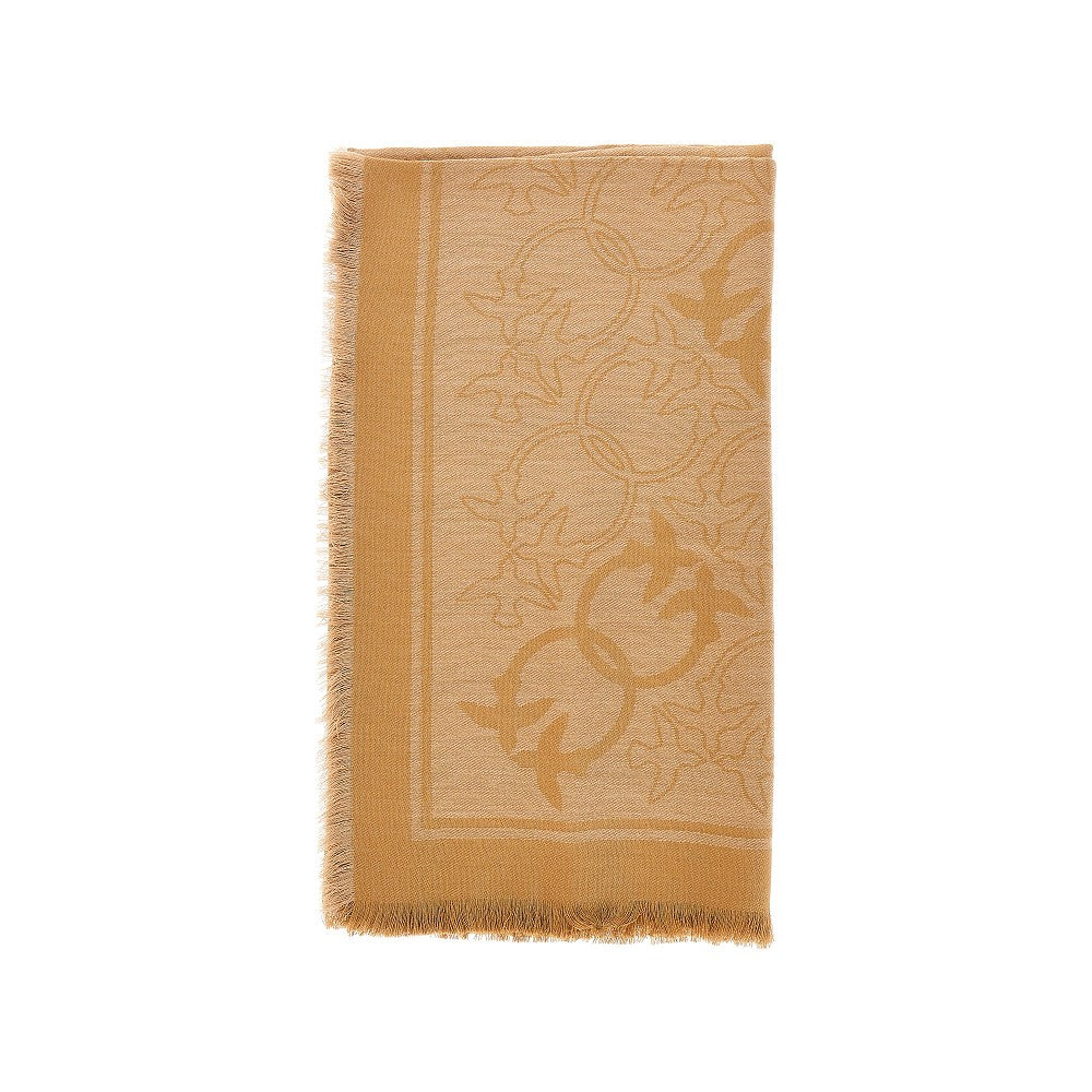 Sciarpa in misto viscosa con logo jacquard