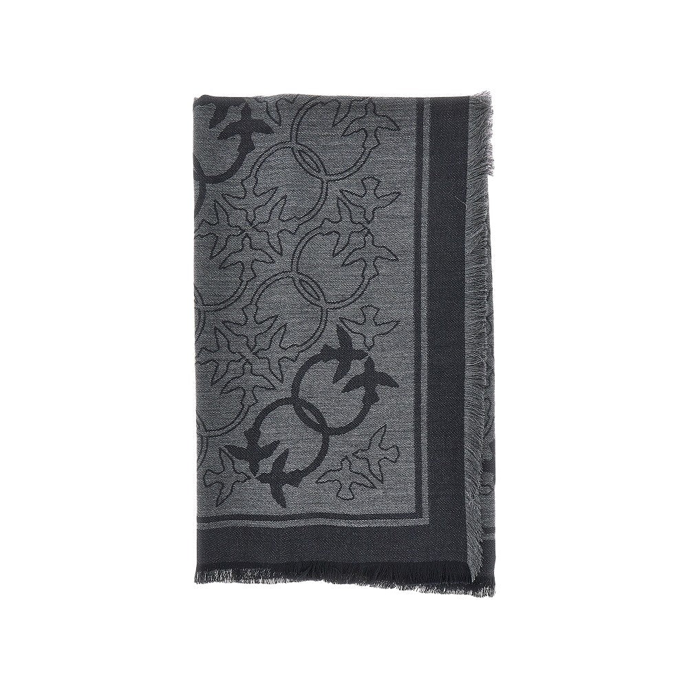 Scialle in misto viscosa con logo jacquard